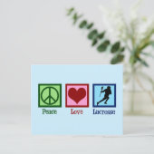 Peace Love Lacrosse Briefkaart (Staand voorkant)
