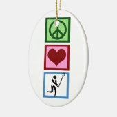 Peace Love Lacrosse Keramisch Ornament (Links)