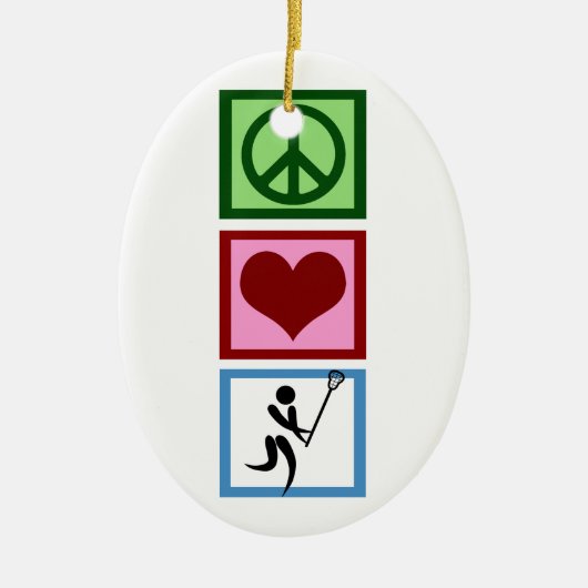 Peace Love Lacrosse Keramisch Ornament (Voorkant)