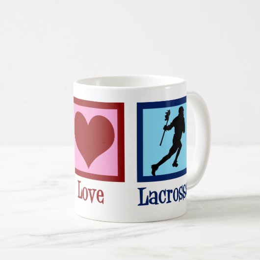 Peace Love Lacrosse Koffiemok (Voorkant rechts)