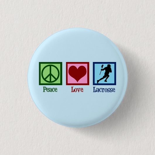 Peace Love Lacrosse Ronde Button 3,2 Cm (Voorkant)