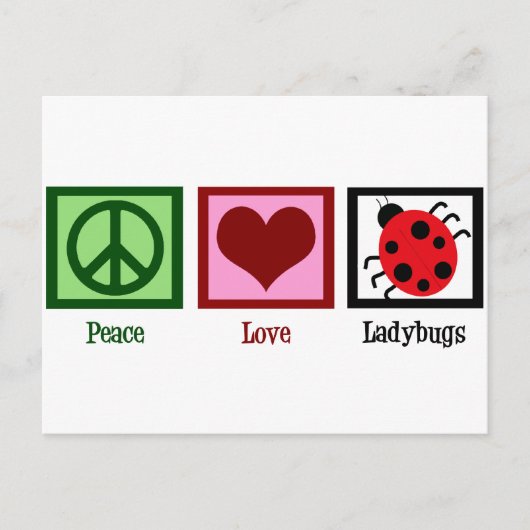 Peace Love Ladybugs Briefkaart (Voorkant)