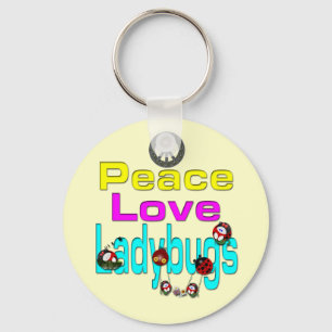 Peace Love Ladybugs Sleutelhanger
