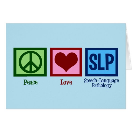 Peace Love Language Pathology Card (Devant horizontal)