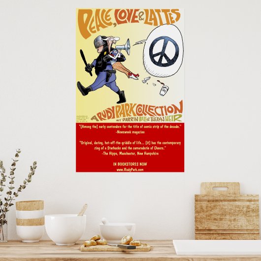 Peace, Love & Lattes: een Rudy Park collectie Poster (Keuken)