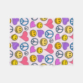 Peace Love Laugh Pattern Fleece Deken (Voorkant (Horizontaal))