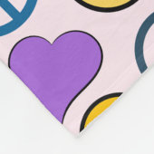 Peace Love Laugh Pattern Fleece Deken (Hoek)