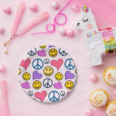 Peace Love Laugh Pattern Papieren Bordje (Feest)