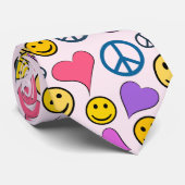 Peace Love Laugh Pattern Stropdas (Opgerold)