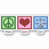 Peace Love Law Cute Lawyer Sticker (Voorkant)