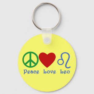 Peace Love Leo Astrologisch design Sleutelhanger