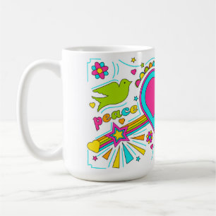 Peace & Love les années 70 Graffiti Mug