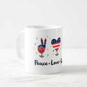 Peace Love Liberty Patriotic Mug (Devant gauche)