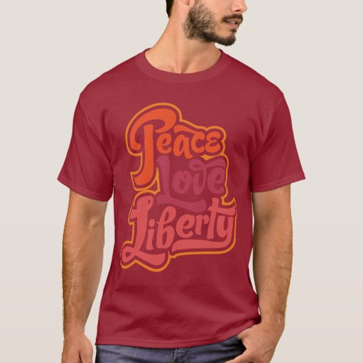 Peace Love Liberty T-Shirt (Voorkant)