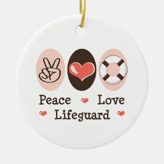 Peace Love Lifeguard Ornament (Voorkant)