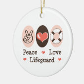 Peace Love Lifeguard Ornament (Links)