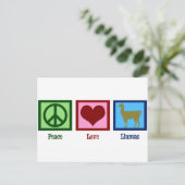 Peace Love Llamas Briefkaart (Staand voorkant)