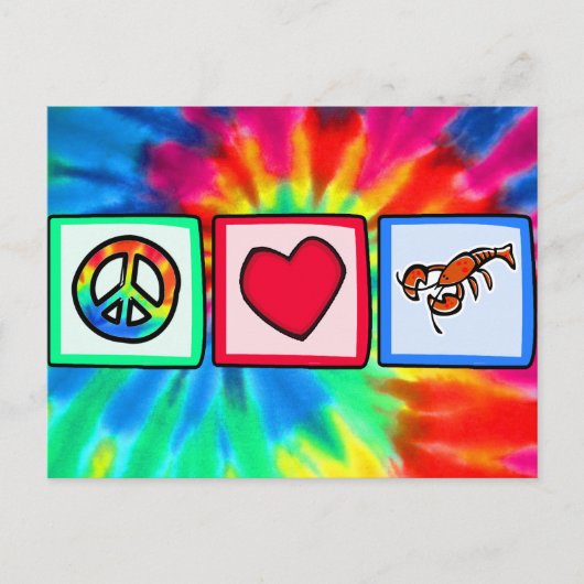 Peace, Love, Lobsters Briefkaart (Voorkant)