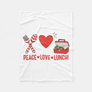 Peace Love Lunch Lady Appreciation Box Terug naar Fleece Deken