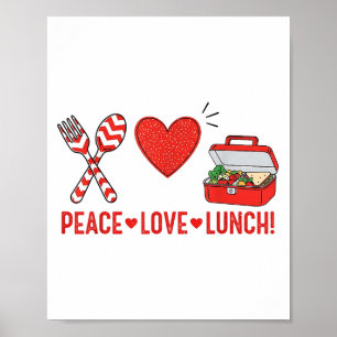 Peace Love Lunch Lady Appreciation Box Terug naar Poster