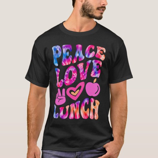 PEACE LOVE LUNCH Lady Retro Cafeteria Groovy 100 D T-shirt (Voorkant)
