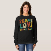 peace love lunch lady retro groovy lunch lady Back Trui (Voorkant volledig)
