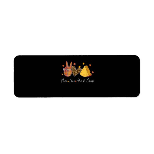 Peace Love Mac N Cheese Halloween Thanksgiving Etiket (Voorkant)
