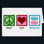 Peace Love Macarons Cute Macaron Bakery Card<br><div class="desc">Peace Love Macarons. Une jolie carte de boulangerie macaron pour une boulangerie avec de jolis biscuits pastel.</div>