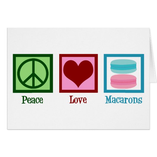 Peace Love Macarons Cute Macaron Bakery Card (Devant horizontal)
