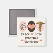 Peace Love Magnet de médecine interne (Recto/Verso)