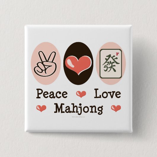 Peace Love Mahjong Button (Voorkant)