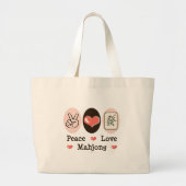 Peace Love Mahjong Canvas tas (Voorkant)