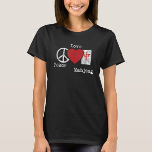 Peace Love Mahjong Gambling Casino Player Chinese T-shirt