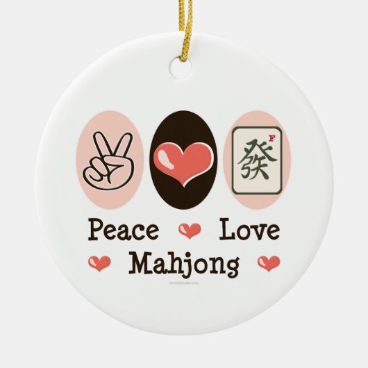 Peace Love Mahjong Ornament (Voorkant)