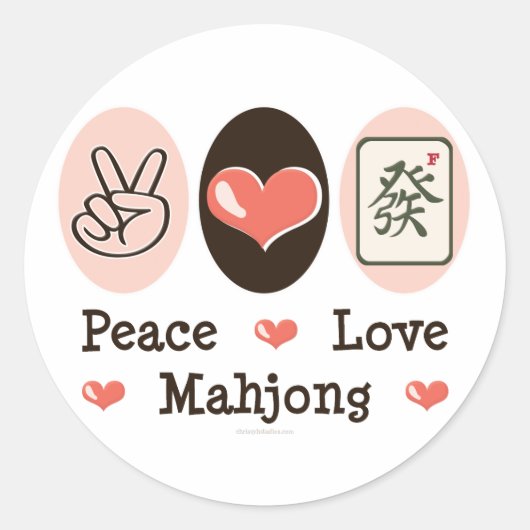 Peace Love Mahjong Sticker (Voorkant)
