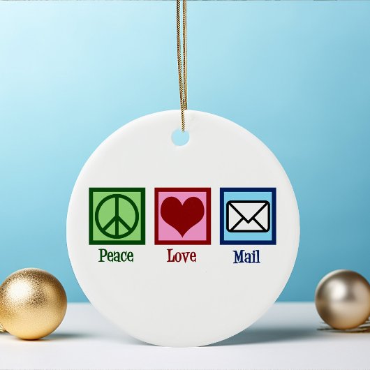 Peace Love Mail Keramisch Ornament