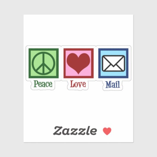 Peace Love Mail Sticker (Vel)