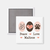Peace Love maltese Magnet (Recto/Verso)
