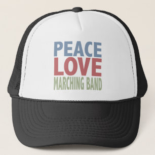 Peace Love Marching Band Trucker Pet
