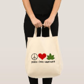 Peace Love Marinara Basil laat cluster over Tote Bag (Voorkant (product))