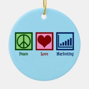 Peace Love Marketing Keramisch Ornament