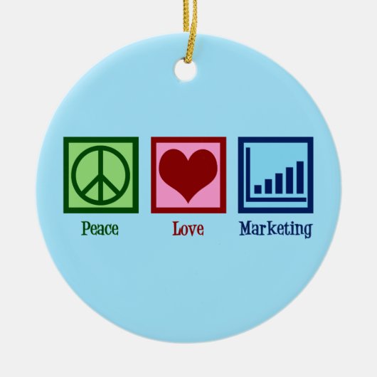 Peace Love Marketing Keramisch Ornament (Voorkant)