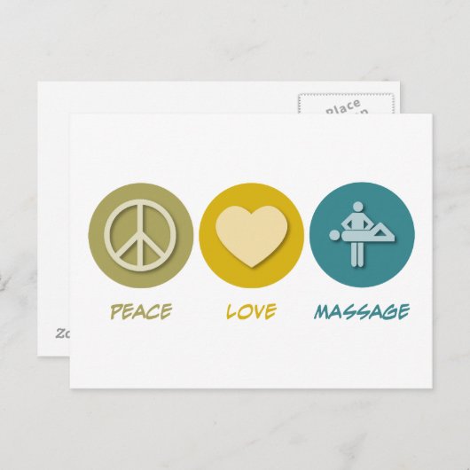 Peace Love Massage Briefkaart (Voorkant / Achterkant)