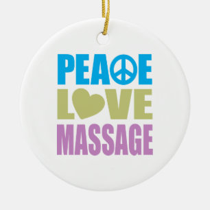 Peace Love Massage Keramisch Ornament