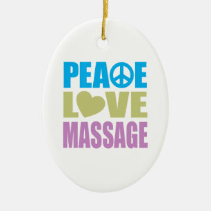 Peace Love Massage Keramisch Ornament