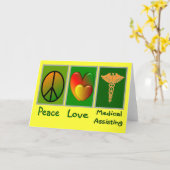Peace Love Medical Assisting Kaart (Gele Bloem)