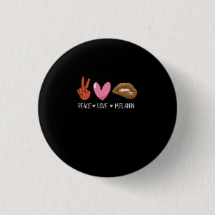 Peace Love Melanin Black Women Pride Afro African. Ronde Button 3,2 Cm