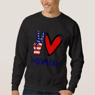 Peace Love Merica 4 juli Onafhankelijkheidsdag Ver Trui