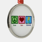 Peace Love Mermaids Metalen Ornament (Rechts)