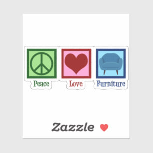 Peace Love-meubilair Sticker